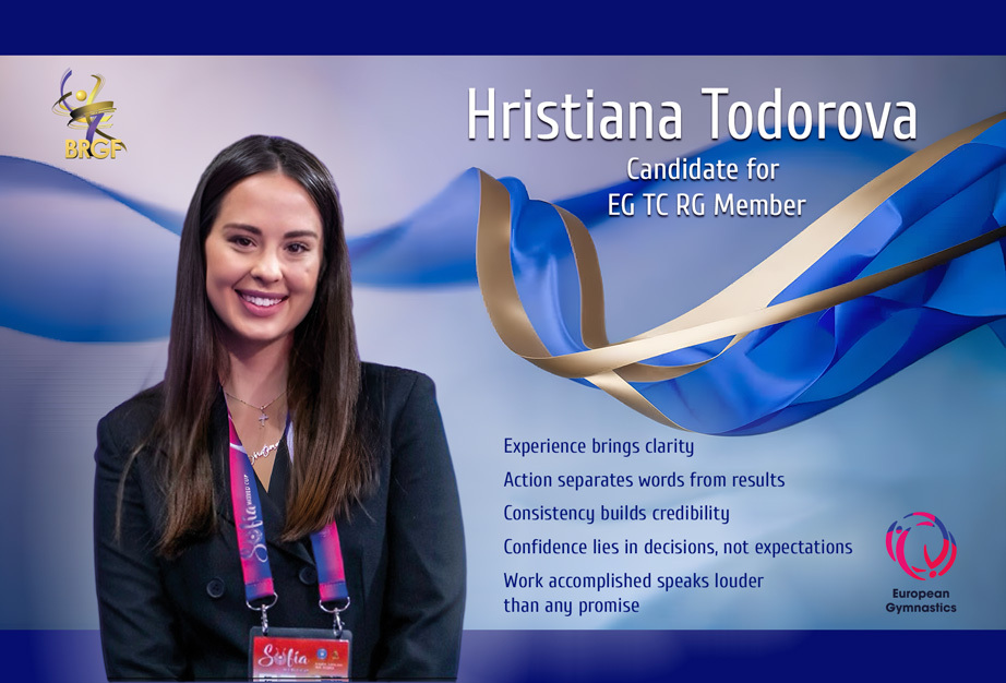 Християна Тодорова отново е кандидат за член на Техническия комитет по художествена гимнастика към Европейската гимнастика