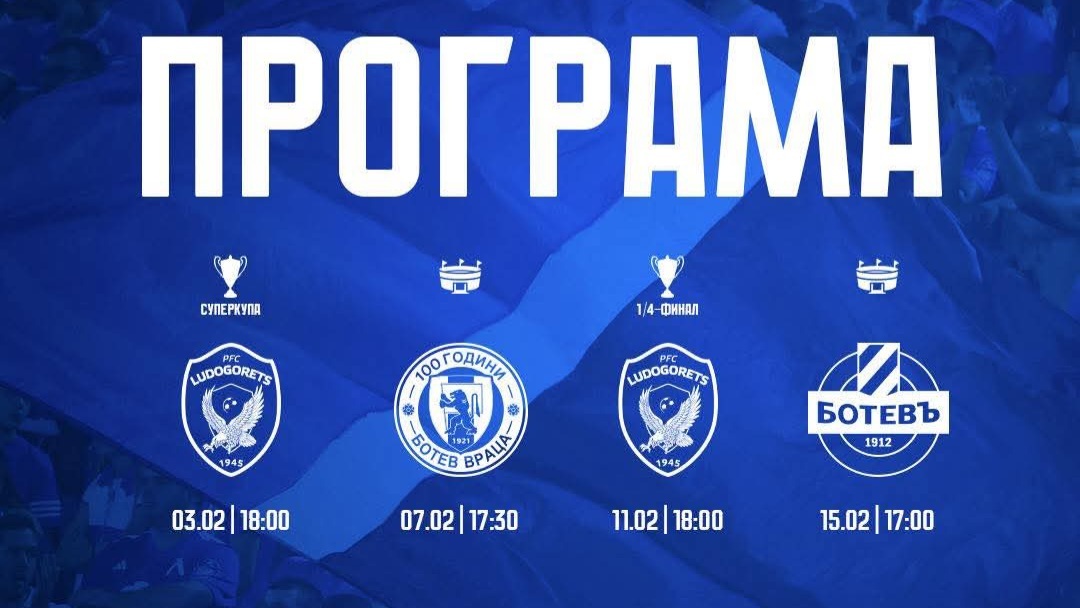 Лудогорец, Ботев, Лудогорец, Ботев - ето какво предстои за Левски през февруари