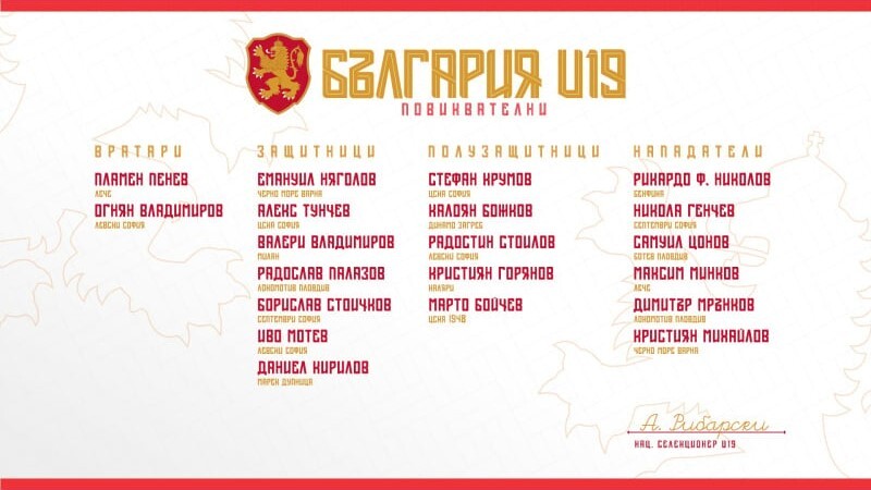 Трима левскари ще водят битки с Англия, Испания и Хърватия за място на ЕВРО U19