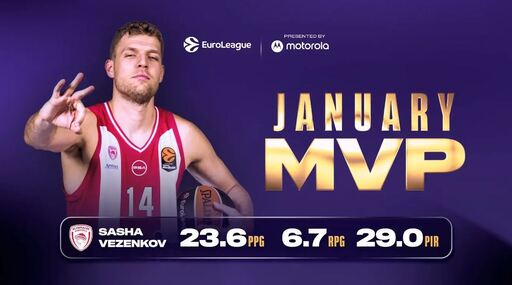 Везенков е MVP на месеца в Евролигата